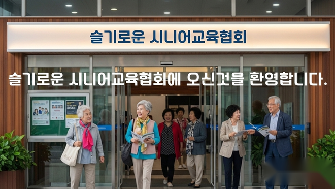 슬기로운 시니어교육협회에 방문한 어르신들